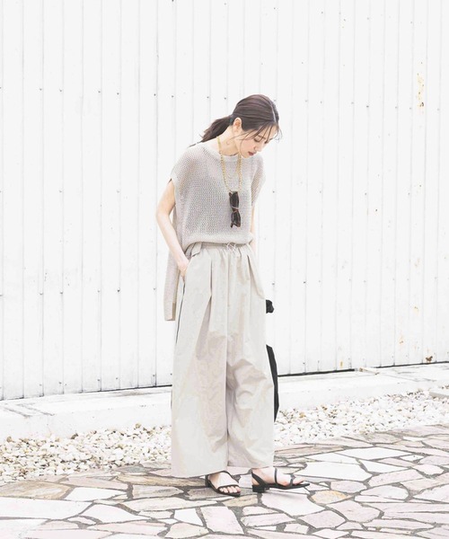 GLOBAL WORK（グローバルワーク）の「洗えるメッシュプルオーバーフレンチスリーブ/320430（Tシャツ/カットソー・レディース・アイボリー/テラコッタ/グレー系その他5・MEDIUM/LARGE）」の7枚目の写真