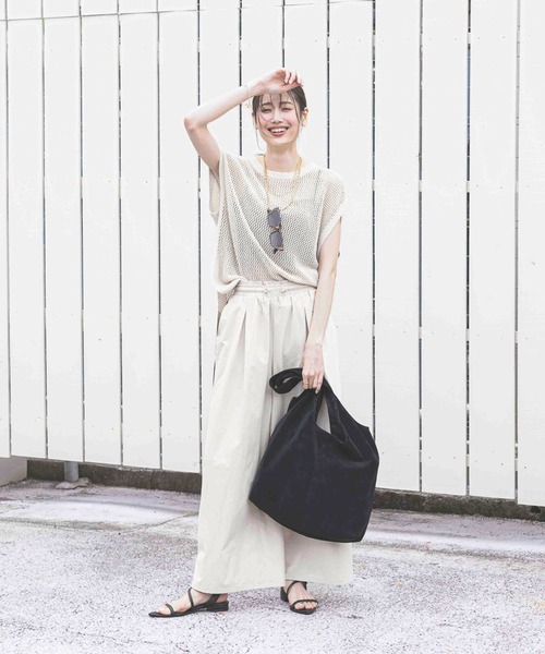 GLOBAL WORK（グローバルワーク）の「洗えるメッシュプルオーバーフレンチスリーブ/320430（Tシャツ/カットソー・レディース・アイボリー/テラコッタ/グレー系その他5・MEDIUM/LARGE）」の8枚目の写真