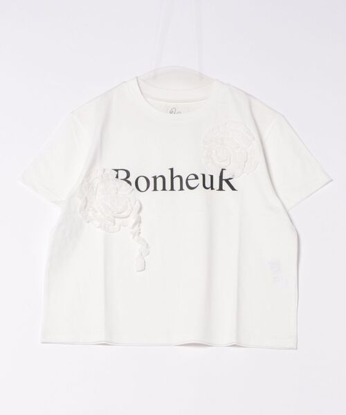 セール】752001：ボヌールロゴ レーステープTシャツ（Tシャツ