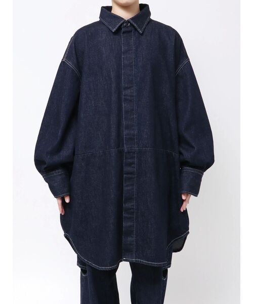 Htage（テージ）の「【Htage】ビッグシルエットデニムシャツ（シャツ/ブラウス・レディース・インディゴブルー・FREE）」の6枚目の写真