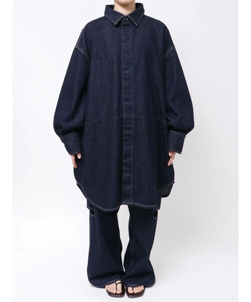 Htage（テージ）の「【Htage】ビッグシルエットデニムシャツ（シャツ/ブラウス・レディース・インディゴブルー・FREE）」の14枚目の写真