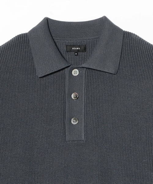 BEAMS（ビームス）の「リラックスフィット 12ゲージ ニットポロ（ニット/セーター・メンズ・チャコールグレー/ブラック/ナチュラル・XL/L/M/S）」の5枚目の写真