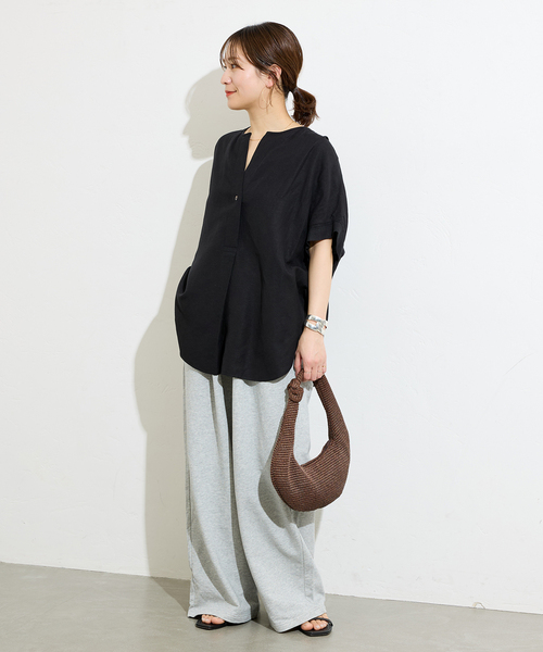 JOURNAL STANDARD(ジャーナルスタンダード)の「《追加3》【洗える】 レーヨン麻ノーカラーブラウス(シャツ/ブラウス・レディース・ブラックミックス/ホワイト/ブルー/ベージュ/ブラック系その他・FREE)」の16枚目の写真
