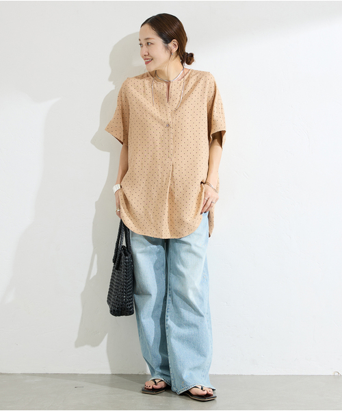 JOURNAL STANDARD(ジャーナルスタンダード)の「《追加3》【洗える】 レーヨン麻ノーカラーブラウス(シャツ/ブラウス・レディース・ブラックミックス/ホワイト/ブルー/ベージュ/ブラック系その他・FREE)」の19枚目の写真