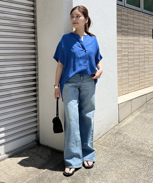JOURNAL STANDARD(ジャーナルスタンダード)の「《追加3》【洗える】 レーヨン麻ノーカラーブラウス(シャツ/ブラウス・レディース・ブラックミックス/ホワイト/ブルー/ベージュ/ブラック系その他・FREE)」の20枚目の写真
