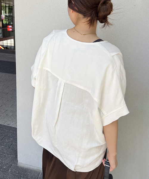JOURNAL STANDARD(ジャーナルスタンダード)の「《追加3》【洗える】 レーヨン麻ノーカラーブラウス(シャツ/ブラウス・レディース・ブラックミックス/ホワイト/ブルー/ベージュ/ブラック系その他・FREE)」の11枚目の写真
