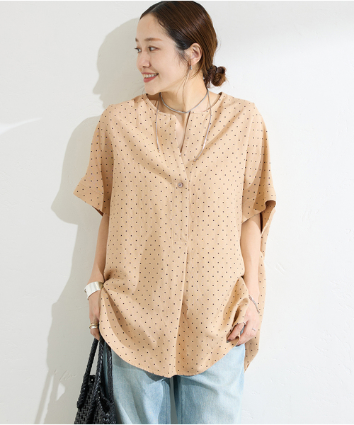 JOURNAL STANDARD(ジャーナルスタンダード)の「《追加3》【洗える】 レーヨン麻ノーカラーブラウス(シャツ/ブラウス・レディース・ブラックミックス/ホワイト/ブルー/ベージュ/ブラック系その他・FREE)」の14枚目の写真