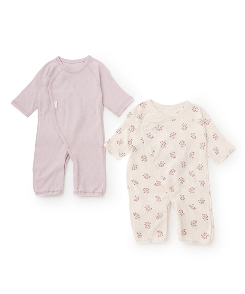 petit main（プティマイン）の「【弱酸性】2WAYオール2P（肌着・キッズ・ライラック/ライトカーキ/ピンク/ベージュ・50-70cm）」の3枚目の写真