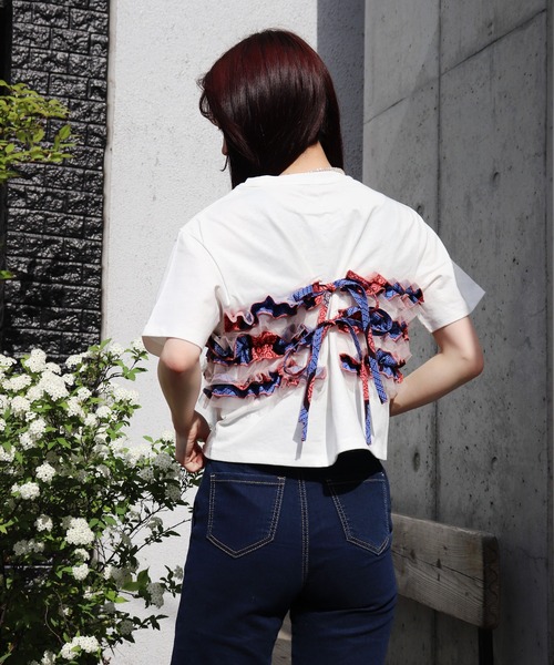 moyan ecri（モヤン エクリ）の「<moyan ecri>AFRICAビスチェセット風Tシャツ（Tシャツ/カットソー・レディース・ホワイト系その他/ホワイト系その他3/ブラック系その他2/ブラック系その他/ブラック系その他3/ホワイト系その他2・FREE）」の18枚目の写真