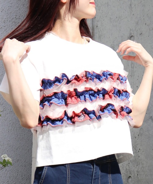 tシャツ 「moyan ecri」AFRICAビスチェセット風Tシャツ レディース AFRICAビスチェセット風Tシャツ - ショップ moyan ecri Tシャツ