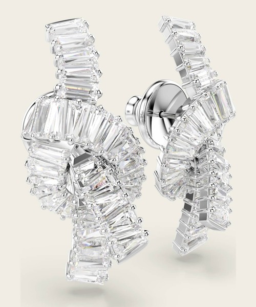 公式】【スワロフスキー】Matrix ピアス, バゲット・カット, 結び目