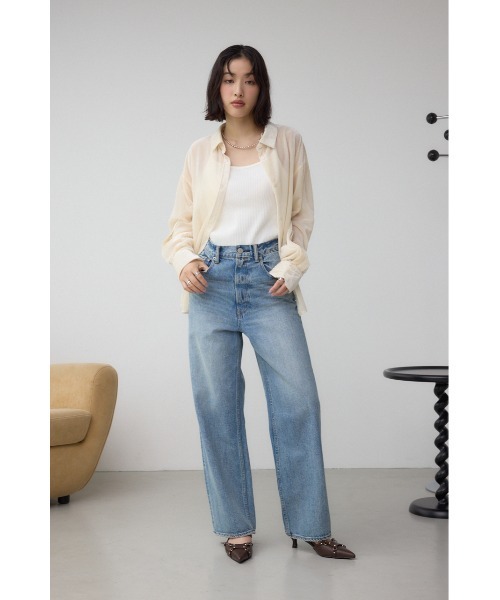 AZUL by moussy（アズールバイマウジー）の「シアーコーデュロイ袖スリットボタンシャツ（シャツ/ブラウス・レディース・グレー/ピンク/アイボリー・SMALL/MEDIUM）」の6枚目の写真