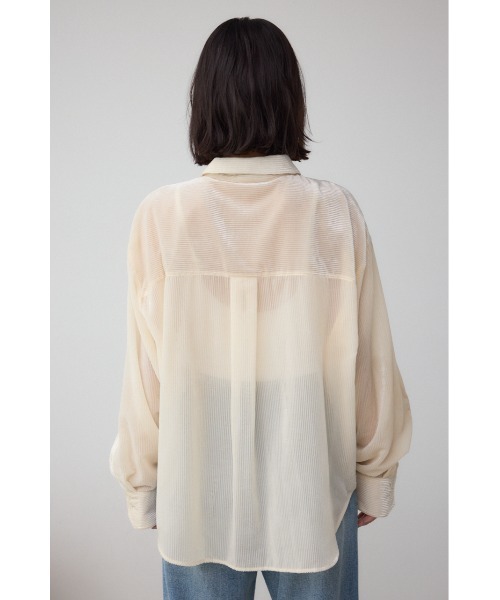 AZUL by moussy（アズールバイマウジー）の「シアーコーデュロイ袖スリットボタンシャツ（シャツ/ブラウス・レディース・グレー/ピンク/アイボリー・SMALL/MEDIUM）」の9枚目の写真