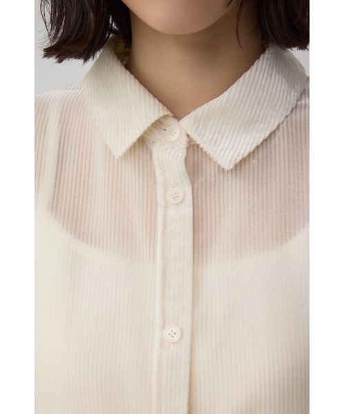 AZUL by moussy（アズールバイマウジー）の「シアーコーデュロイ袖スリットボタンシャツ（シャツ/ブラウス・レディース・グレー/ピンク/アイボリー・SMALL/MEDIUM）」の10枚目の写真