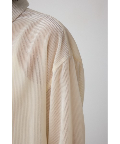 AZUL by moussy（アズールバイマウジー）の「シアーコーデュロイ袖スリットボタンシャツ（シャツ/ブラウス・レディース・グレー/ピンク/アイボリー・SMALL/MEDIUM）」の11枚目の写真