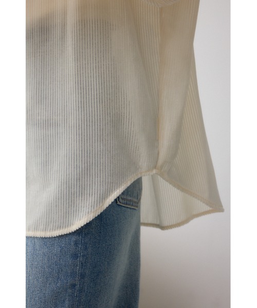 AZUL by moussy（アズールバイマウジー）の「シアーコーデュロイ袖スリットボタンシャツ（シャツ/ブラウス・レディース・グレー/ピンク/アイボリー・SMALL/MEDIUM）」の12枚目の写真