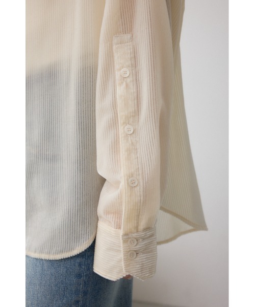 AZUL by moussy（アズールバイマウジー）の「シアーコーデュロイ袖スリットボタンシャツ（シャツ/ブラウス・レディース・グレー/ピンク/アイボリー・SMALL/MEDIUM）」の13枚目の写真