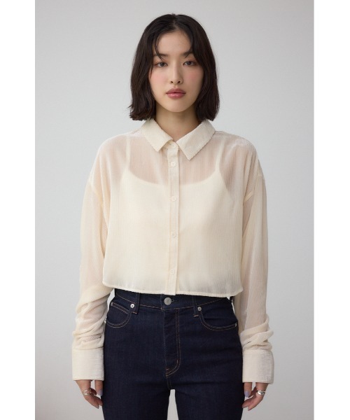 AZUL by moussy（アズールバイマウジー）の「シアーコーデュロイ袖スリットボタンシャツ（シャツ/ブラウス・レディース・グレー/ピンク/アイボリー・SMALL/MEDIUM）」の14枚目の写真