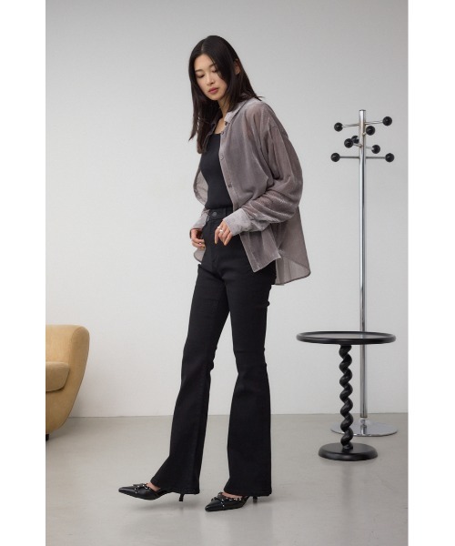 AZUL by moussy（アズールバイマウジー）の「シアーコーデュロイ袖スリットボタンシャツ（シャツ/ブラウス・レディース・グレー/ピンク/アイボリー・SMALL/MEDIUM）」の18枚目の写真