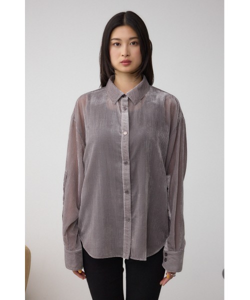 AZUL by moussy（アズールバイマウジー）の「シアーコーデュロイ袖スリットボタンシャツ（シャツ/ブラウス・レディース・グレー/ピンク/アイボリー・SMALL/MEDIUM）」の19枚目の写真