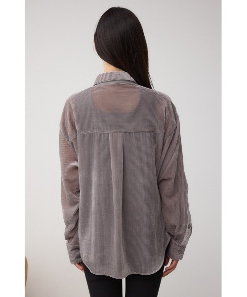 AZUL by moussy（アズールバイマウジー）の「シアーコーデュロイ袖スリットボタンシャツ（シャツ/ブラウス・レディース・グレー/ピンク/アイボリー・SMALL/MEDIUM）」の21枚目の写真