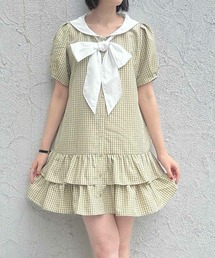 F i.n.t | ローウエストセーラーチェックシャツワンピース【1枚で快適】夏服(シャツワンピース)