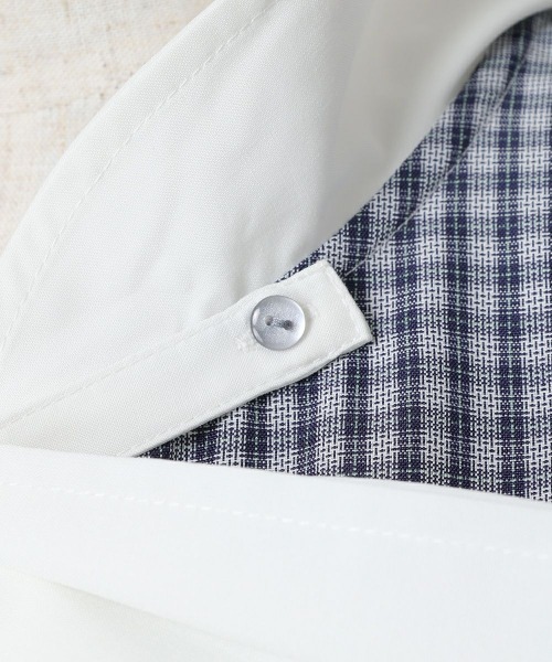 F i.n.t(フィント)の「ローウエストセーラーチェックシャツワンピース【1枚で快適】夏服(シャツワンピース・レディース・ライトグリーン/ネイビー×ホワイト・FREE)」の8枚目の写真