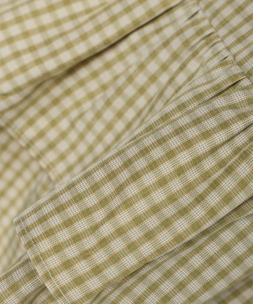 F i.n.t(フィント)の「ローウエストセーラーチェックシャツワンピース【1枚で快適】夏服(シャツワンピース・レディース・ライトグリーン/ネイビー×ホワイト・FREE)」の12枚目の写真