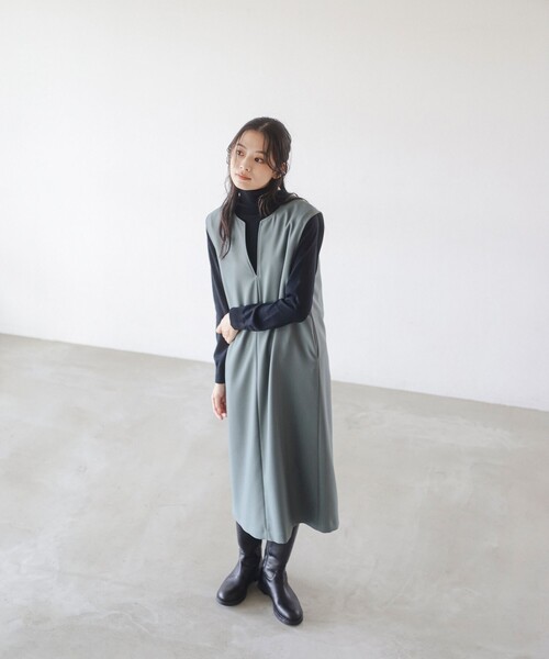 B:MING by BEAMS（ビーミングバイビームス）の「タートルネック ニット × スキッパー ワンピース セット（S～M）（ワンピース・レディース・グリーン系その他/ブラウン系その他/ブラック・MEDIUM/SMALL）」の5枚目の写真