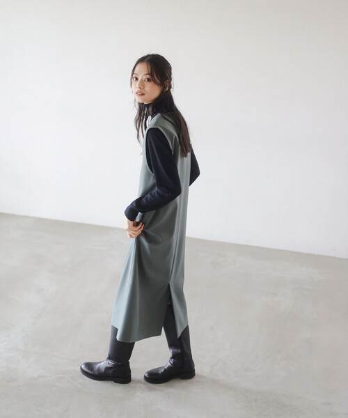 B:MING by BEAMS（ビーミングバイビームス）の「タートルネック ニット × スキッパー ワンピース セット（S～M）（ワンピース・レディース・グリーン系その他/ブラウン系その他/ブラック・MEDIUM/SMALL）」の6枚目の写真