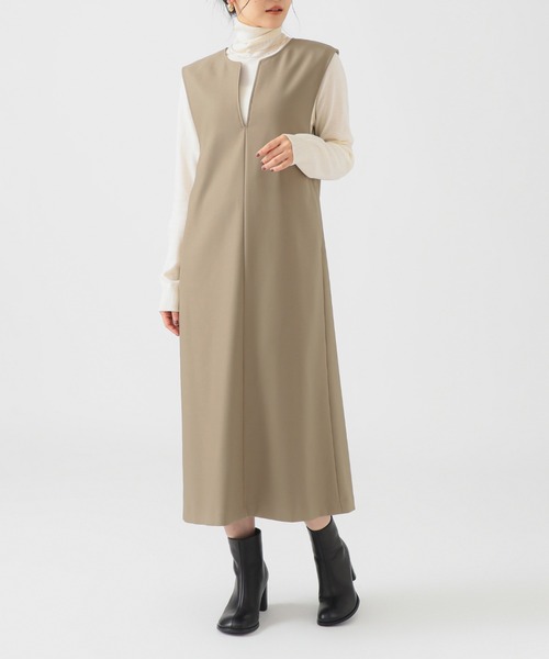 B:MING by BEAMS（ビーミングバイビームス）の「タートルネック ニット × スキッパー ワンピース セット（S～M）（ワンピース・レディース・グリーン系その他/ブラウン系その他/ブラック・MEDIUM/SMALL）」の3枚目の写真