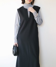 タートルネック ニット × スキッパー ワンピース セット(S~M)