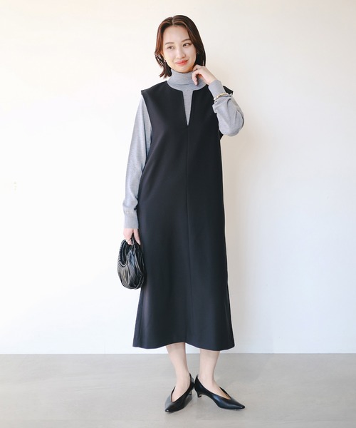 B:MING by BEAMS(ビーミングバイビームス)の「タートルネック ニット × スキッパー ワンピース セット(S~M)(ワンピース・レディース・グリーン系その他/ブラウン系その他/ブラック・MEDIUM/SMALL)」の7枚目の写真