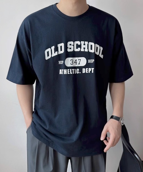 NOWLE】オールドスクール カレッジ ロゴプリント 半袖 Tシャツ