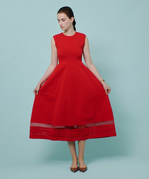 allureville（アルアバイル）の「◇ ウエストマークリブワンピース（ワンピース・レディース・レッド/ブラック/ベージュ・2）」の5枚目の写真