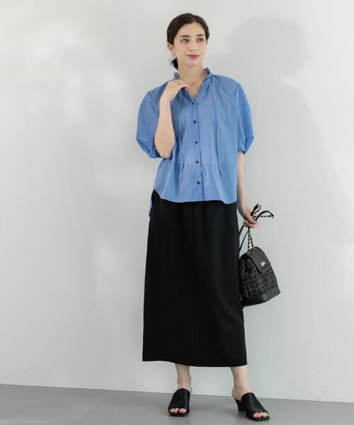 OPAQUE.CLIP（オペークドットクリップ）の「ラメストライプイージーナロースカート/セットアップ可【洗濯機洗い可/防シワ/吸水速乾】（スカート・レディース・ブラック系2/グレー系その他3/ダークブラウン系2・38/40/42/36）」の11枚目の写真