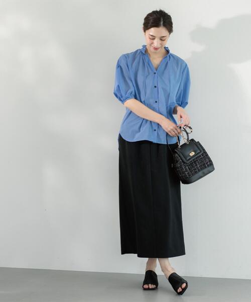 OPAQUE.CLIP（オペークドットクリップ）の「ラメストライプイージーナロースカート/セットアップ可【洗濯機洗い可/防シワ/吸水速乾】（スカート・レディース・ブラック系2/グレー系その他3/ダークブラウン系2・38/40/42/36）」の12枚目の写真