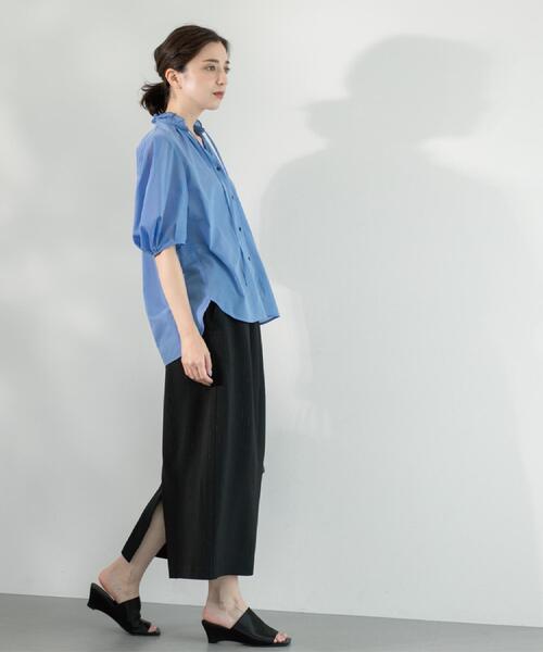 OPAQUE.CLIP（オペークドットクリップ）の「ラメストライプイージーナロースカート/セットアップ可【洗濯機洗い可/防シワ/吸水速乾】（スカート・レディース・ブラック系2/グレー系その他3/ダークブラウン系2・38/40/42/36）」の13枚目の写真