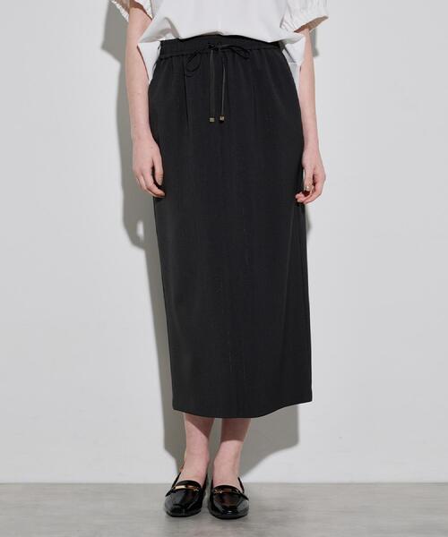 OPAQUE.CLIP（オペークドットクリップ）の「ラメストライプイージーナロースカート/セットアップ可【洗濯機洗い可/防シワ/吸水速乾】（スカート・レディース・ブラック系2/グレー系その他3/ダークブラウン系2・38/40/42/36）」の20枚目の写真