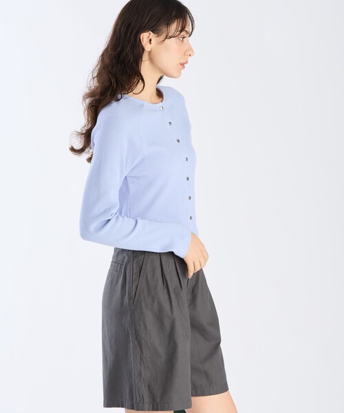 To b. by agnes b.(トゥービーバイアニエスベー)の「【Outlet】ワッフル コンパクト ロングスリーブ カーディガン(カーディガン/ボレロ・レディース・ブルー系その他・40/38)」の7枚目の写真