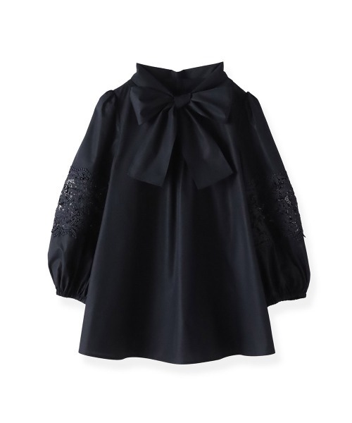 Viaggio Blu(ビアッジョブルー)の「【新色追加】七分袖レースブラウス≪洗濯機で洗える≫(シャツ/ブラウス・レディース・ネイビー/キャメル/ホワイト/ブルー系その他/ブルー/ベージュ・S/M/L)」の3枚目の写真