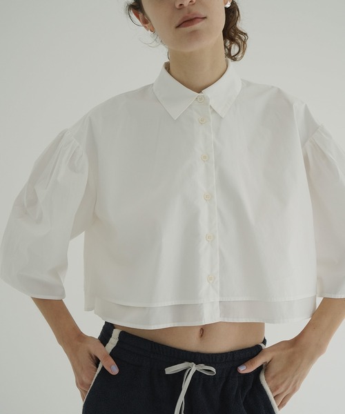 CLANE LAYERED NUANCE SHIRTS ホワイト 1サイズ LAYERED NUANCE SHIRTS（シャツ/ブラウス）｜CLANE（クラネ）の