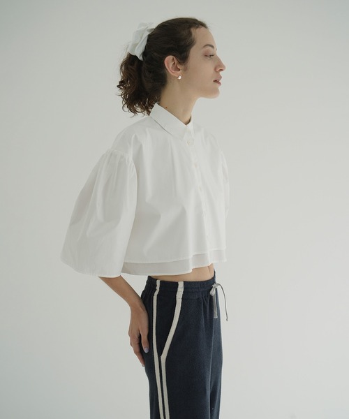 美品 CLANE 2,4万円 スリットのブラウス ホワイト クラネ E577 セール】HUGE SHIRT（シャツ/ブラウス）｜CLANE（クラネ）の