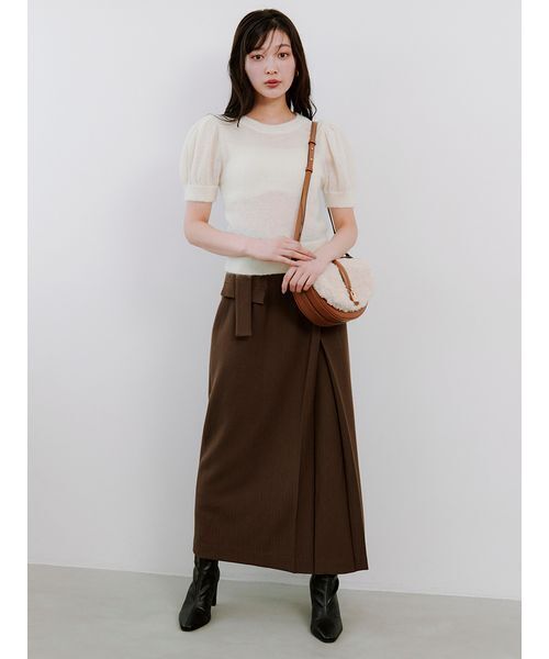 SNIDEL（スナイデル）の「ハーフムーンバッグ（ハンドバッグ・レディース・キャメル/ダークブラウン/ブラック・F）」の21枚目の写真