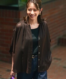 未使用☆スタンドカラーロングブラウス☆23区 スタンドカラーロングブラウス レッド | SINME