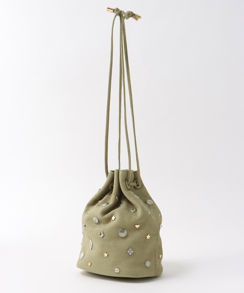 Three Four Time（ｽﾘｰﾌｫｰﾀｲﾑ）の「スエードスタッズドロストBAG（トートバッグ・レディース・キャメル/ブラック/カーキ・FREE）」の5枚目の写真