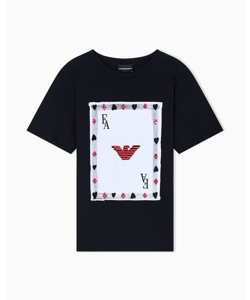 EMPORIO ARMANI(エンポリオアルマーニ)の「【エンポリオ アルマーニ】トランプコレクションプリントTシャツ(Tシャツ/カットソー・レディース・ホワイト/ブラック・LARGE/MEDIUM/SMALL/X-SMALL)」の3枚目の写真