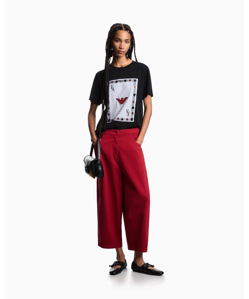 EMPORIO ARMANI(エンポリオアルマーニ)の「【エンポリオ アルマーニ】トランプコレクションプリントTシャツ(Tシャツ/カットソー・レディース・ホワイト/ブラック・LARGE/MEDIUM/SMALL/X-SMALL)」の6枚目の写真