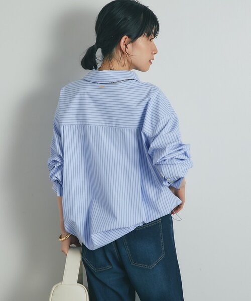 un dix cors(アンディコール)の「《大人カジュアルに》裾ドロストストライプシャツ(シャツ/ブラウス・レディース・ピンク/イエロー/ブルー・FREE)」の7枚目の写真