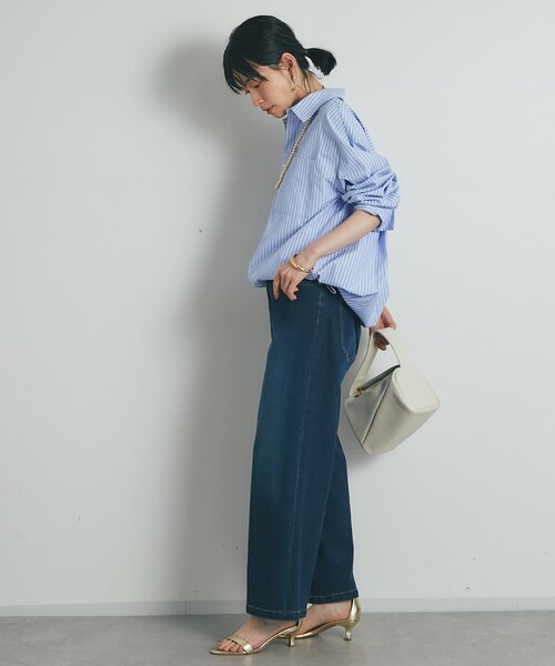 un dix cors(アンディコール)の「《大人カジュアルに》裾ドロストストライプシャツ(シャツ/ブラウス・レディース・ピンク/イエロー/ブルー・FREE)」の10枚目の写真
